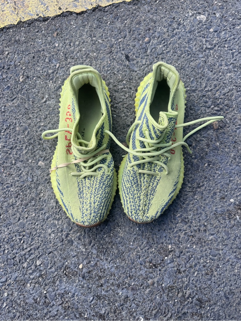 Yeezy Boost 350 V2 Neon Green Athletic Sneakers size 8